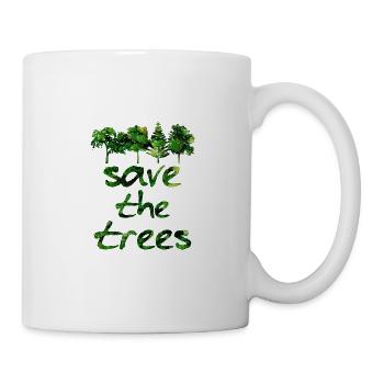Save the Trees Forest green Nature Saying Summer - Mug - white - Right