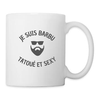 Je suis barbu tatoué et sexy humour hipster barbe - Mug blanc - blanc - Droite