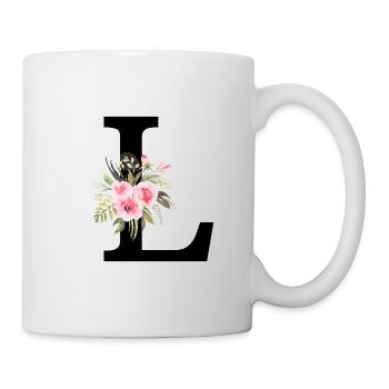 Letter L flower gift birthday name first name - Mug - white - Right