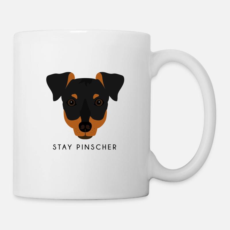 Pinscher - Schwarz - Tasse - Weiß