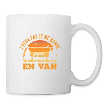 Mug blanc avec motif J'peux Pas, Je Me Barre en Van! Humour Voyage