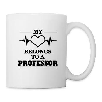 My heart belongs to a professor - Mug - white - Right