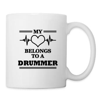 My heart belongs to a drummer - Mug - white - Right