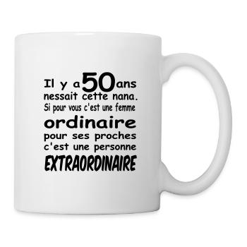 Anniversaire 50 ans femme humour - Mug blanc - blanc - Droite