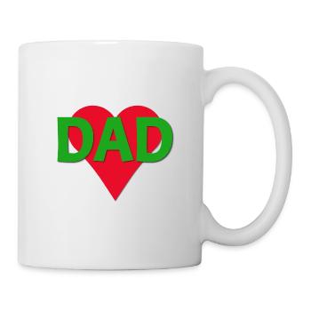 Dad with a red heart - Mug - white - Right