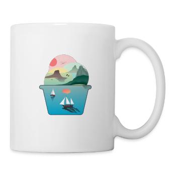 Summer Ice Cream Sundae Ice Cream Sea Sailing Beach - Mug - white - Right