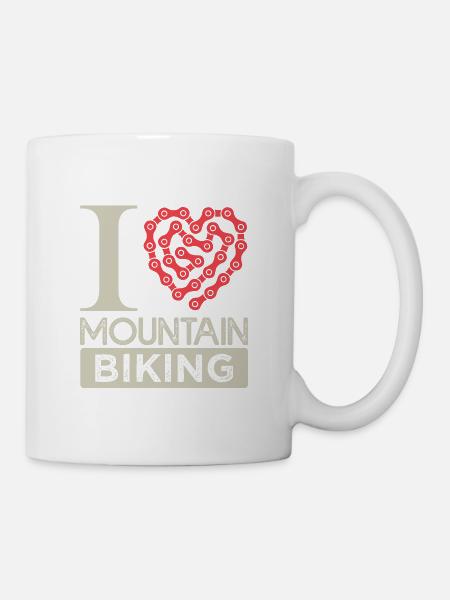 I love mountain biking j aime le vélo montagne - Mug blanc - blanc