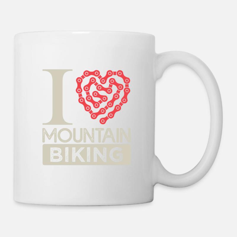 I love mountain biking j aime le vélo montagne - Mug blanc - blanc