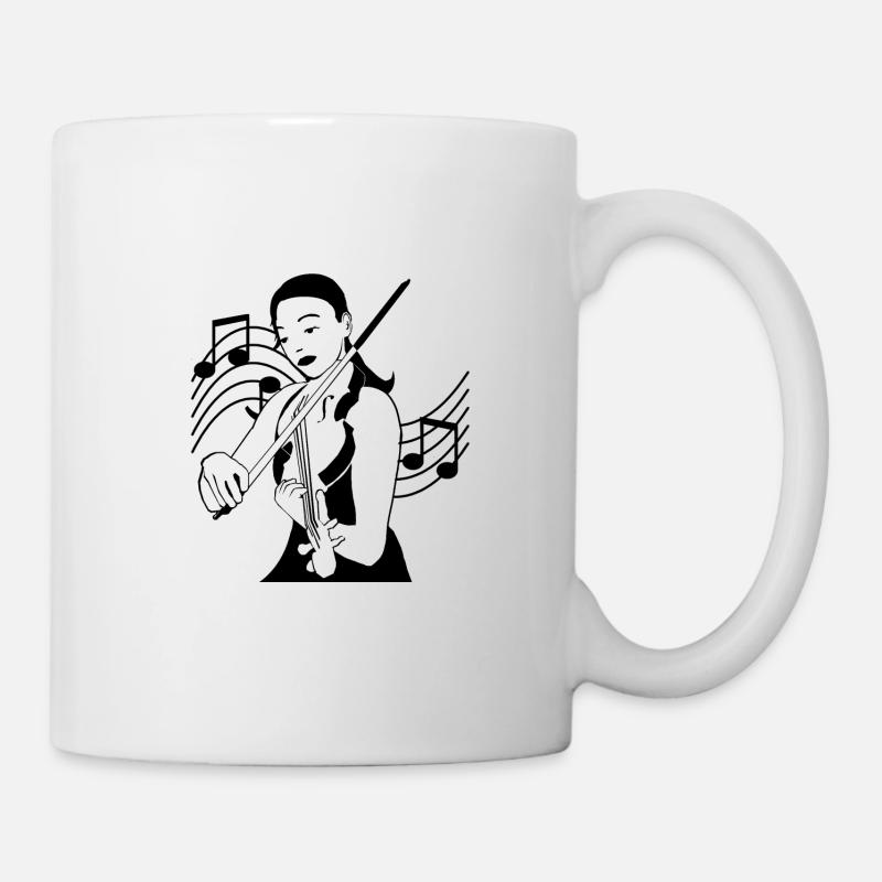 Violoniste alto joue du violon en concert note - Mug blanc - blanc
