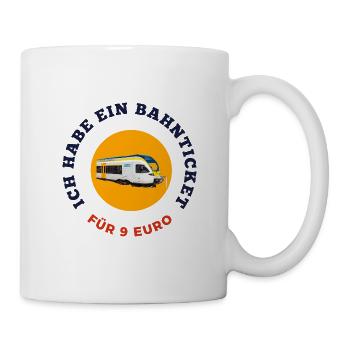 Ich habe ein Bahnticket für 9 Euro - Tasse - Weiß - Rechts