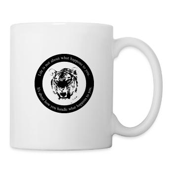 Inspiring saying Tiger Motivation Mindset - Mug - white - Right