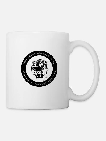 Inspirierender Spruch Tiger Motivation Mindset - Tasse - Weiß