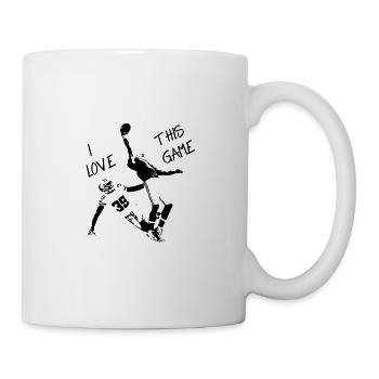 Football Spruch Catch I love this game Receiver - Tasse - Weiß - Rechts