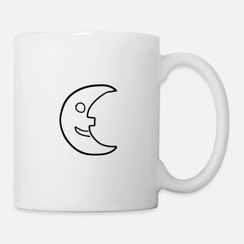 Symbole du croissant de lune nocturne - Mug blanc - blanc