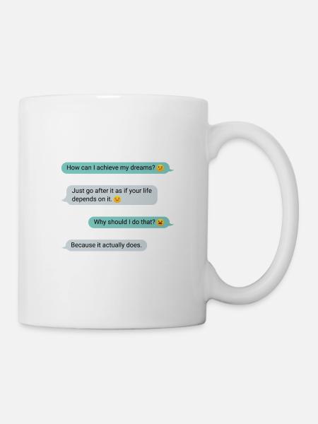 Important message Motivation Fulfill your dreams - Mug - white