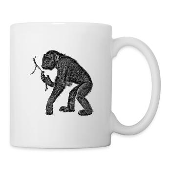 Chimpanzee with branch - Mug - white - Right