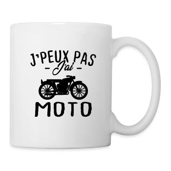 J'peux pas j'ai moto cadeau - Mug blanc - blanc - Droite