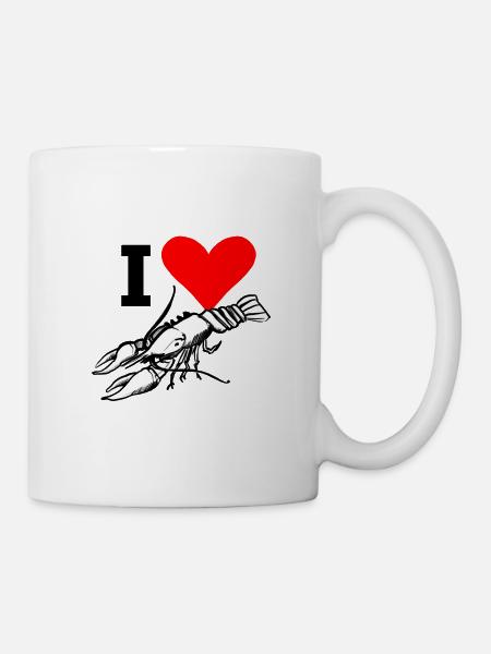 I Love Lobster (dessiné à la main) - Mug blanc - blanc