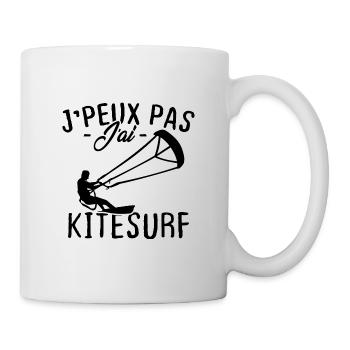 J'peux pas j'ai Kitesurf - Mug blanc - blanc - Droite