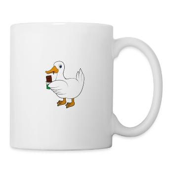 Ente mit Schokolade Spruch - Tasse - Weiß - Rechts
