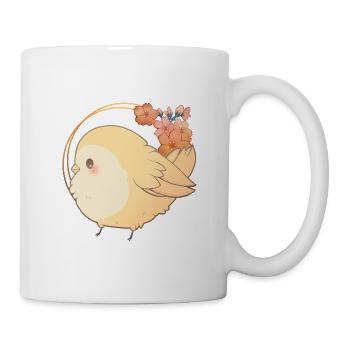 Oiseau kawaii et fleurs de cerisier - Mug blanc - blanc - Droite