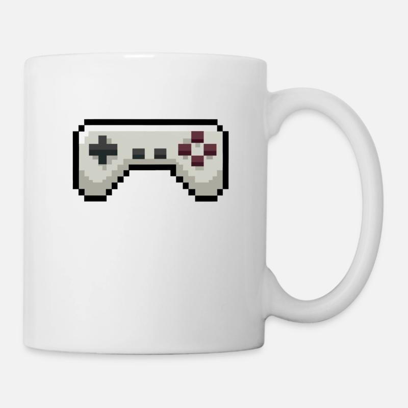Pixelart Gamecontroller Gaming - Tasse - Weiß