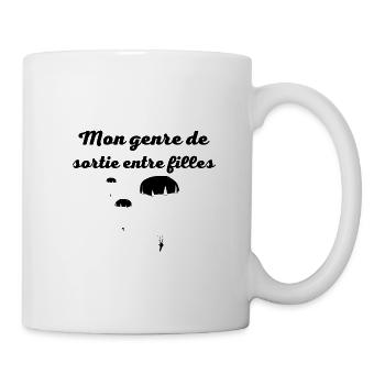 mon genre de sortie entre filles, parachute - Mug blanc - blanc - Droite