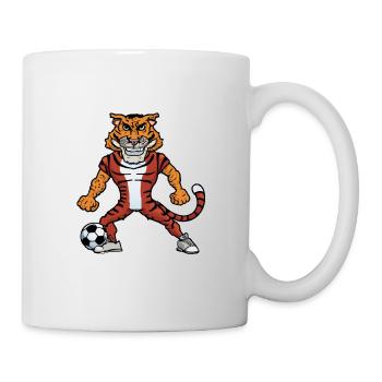 Tiger en tant que joueur de football dans un design vintage - Mug blanc - blanc - Droite