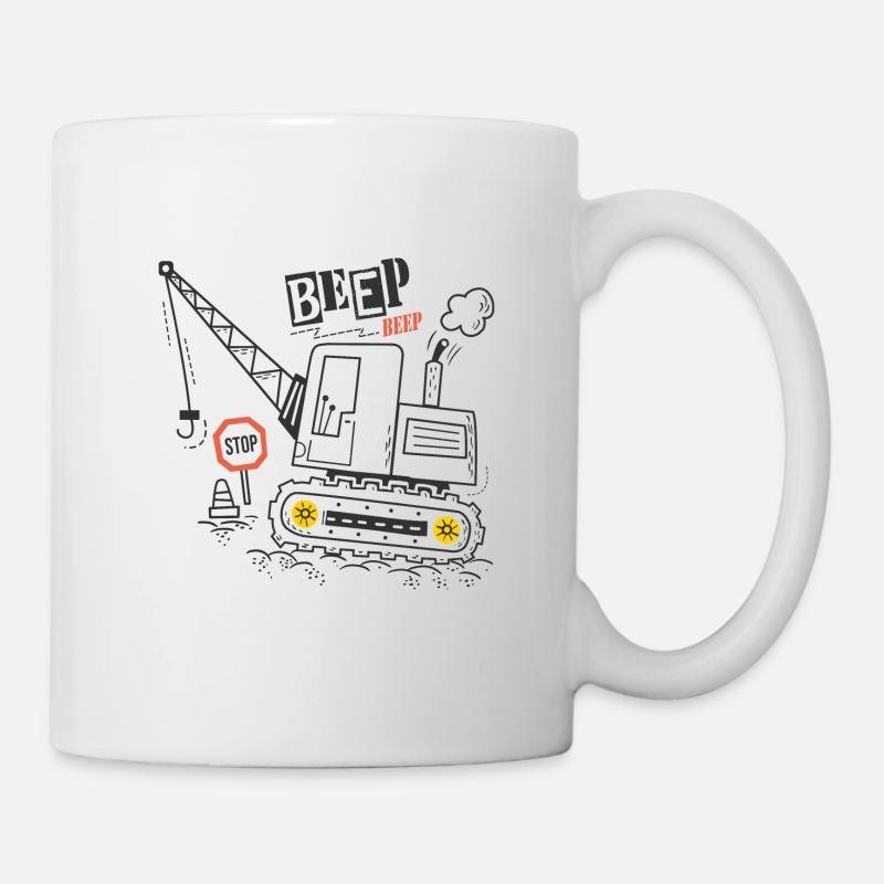 Crane Chantier Humor Kranführer - Tasse - Weiß