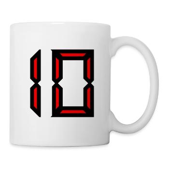 10. 10 JAHRE. 10-JÄHRIGES JUBILÄUM. GEBURTSTAG 10 JAHRE. - Tasse - Weiß - Rechts