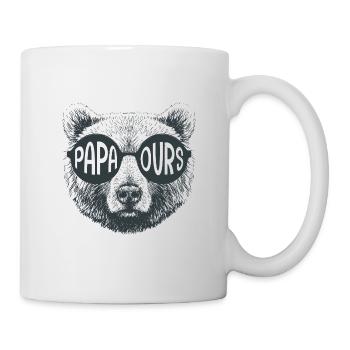 Papa bear cadeau T shirt papa fête des pères - Mug blanc - blanc - Droite