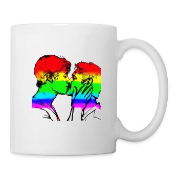 Kissing men - Mug - white - Right