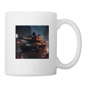 Cooles Panzer Design - Tasse - Weiß - Rechts
