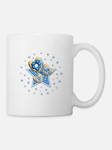 Herz Donuts mit Stern. - Tasse - Weiß