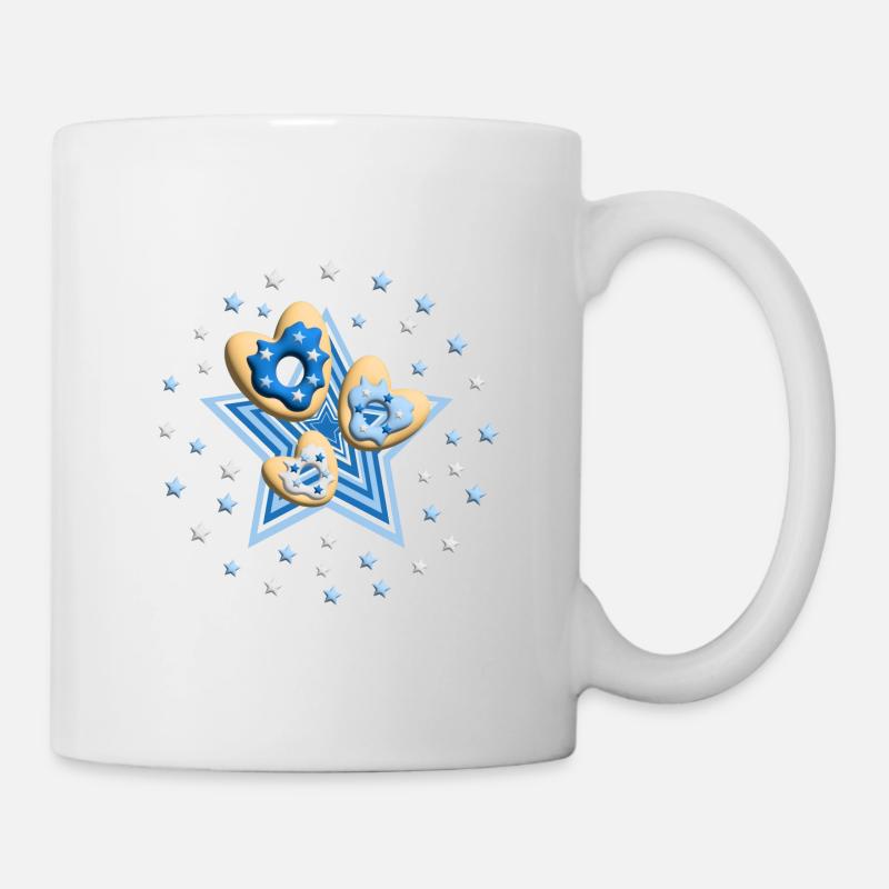 Herz Donuts mit Stern. - Tasse - Weiß