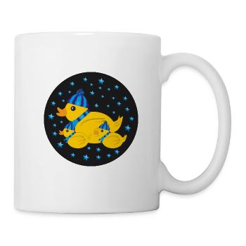 Drei Enten im Winter mit Sternen. - Tasse - Weiß - Rechts