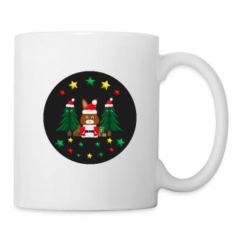 Nikolaus mit Weihnachtsbäumen und Sternen. - Tasse - Weiß - Rechts