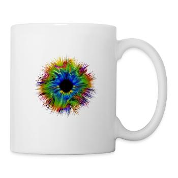 Symbol Auge Augen Mandala Muster - Tasse - Weiß - Rechts