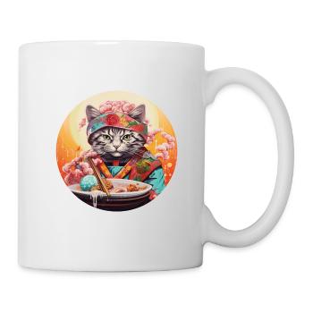 Katze der Nudeln - Tasse - Weiß - Rechts