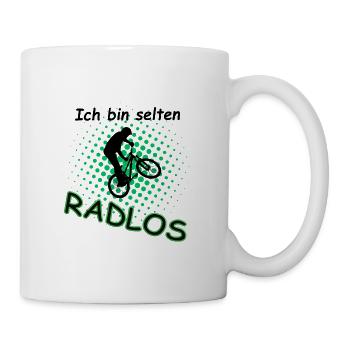 Radlos, Selten Radlos, Fahrrad - Tasse - Weiß - Rechts