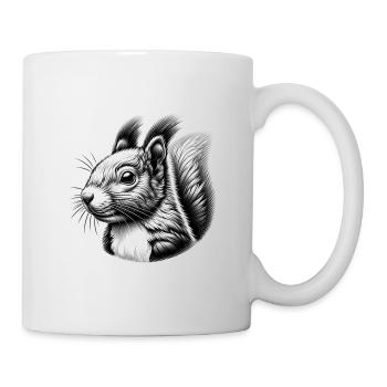 Noir blanc Art écureuil noix - Mug blanc - blanc - Droite