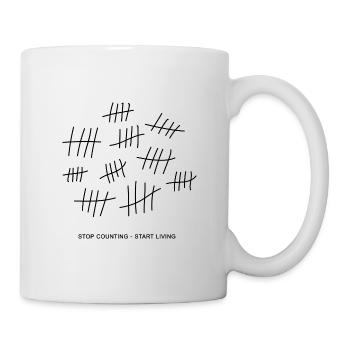 50 years of tally sheet - Stop counting - start livin - Mug - white - Right