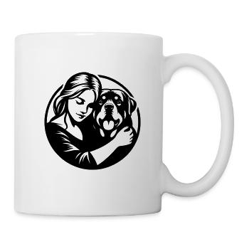 Rottweiler Mom - conception vectorielle dogmom - Mug blanc - blanc - Droite