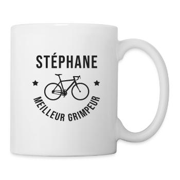 Stéphane vélo meilleur grimpeur velo cycliste - Mug blanc - blanc - Droite