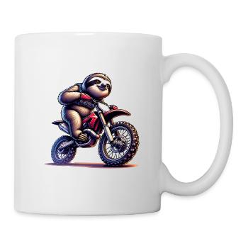Cool Sloth Enduro Motocross Design - Mug - white - Right