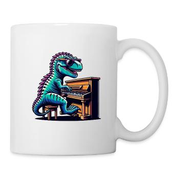 Dino Pianist Music Lover Design - Mug - white - Right