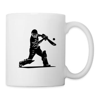 Silhouette de joueur de cricket - Mug blanc - blanc - Droite