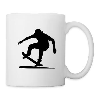 Silhouette de patineur - Mug blanc - blanc - Droite