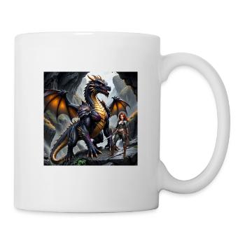 Scarlett and her friend the dragon - Mug - white - Right