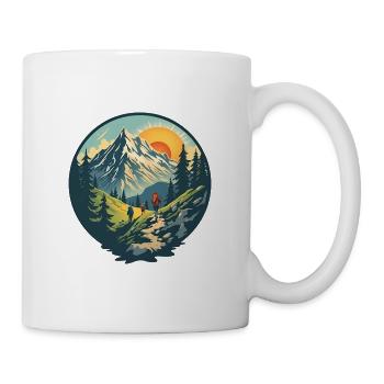 Bergwanderer im Sonnenuntergang - Tasse - Weiß - Rechts